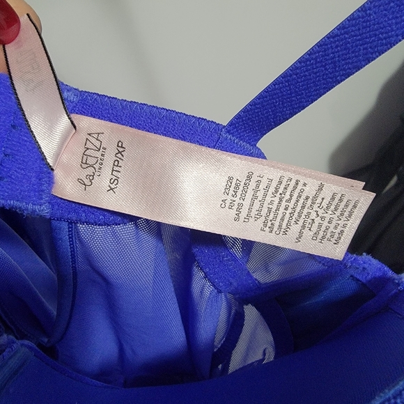 Shear XS LaSenza Blue Lingerie with Silk Ribbon and Frill - Picture 9 of 9